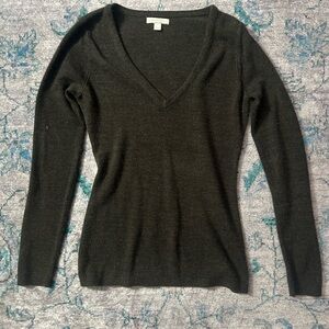New York & Company Charcoal V-Neck Sweater